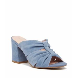 Blue Suede Heeled Sandal Lana by Taryn Rose,Sz 9.5